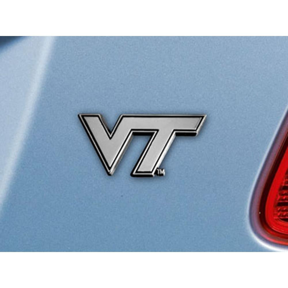 Virginia Tech Hokies NCAA Chrome Car Emblem (2.3in x 3.7in)