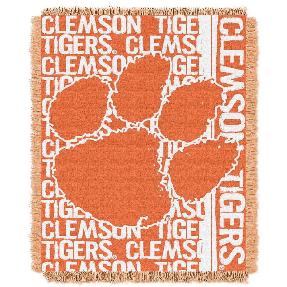 Clemson Tigers NCAA Triple Woven Jacquard Throw (Double Play Series) (48x60)