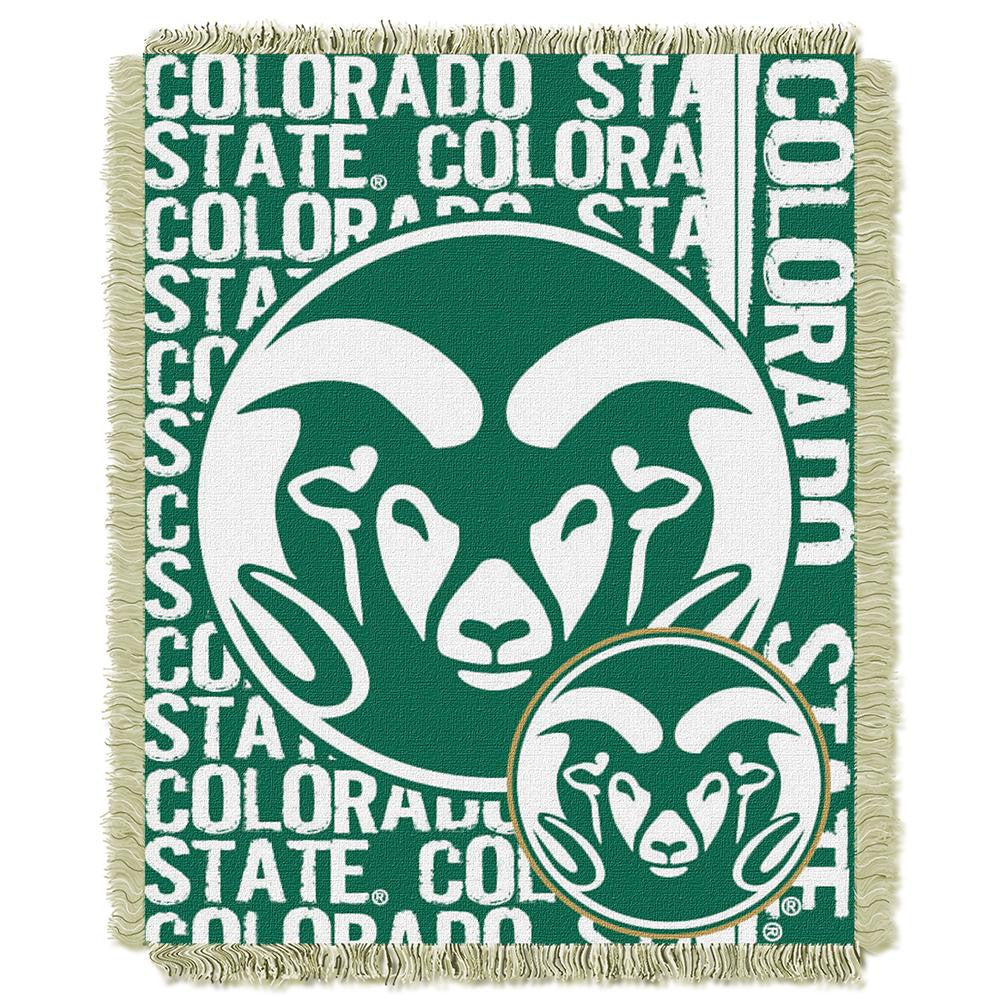 Colorado State Rams NCAA Triple Woven Jacquard Throw (Double Play Series) (48x60)