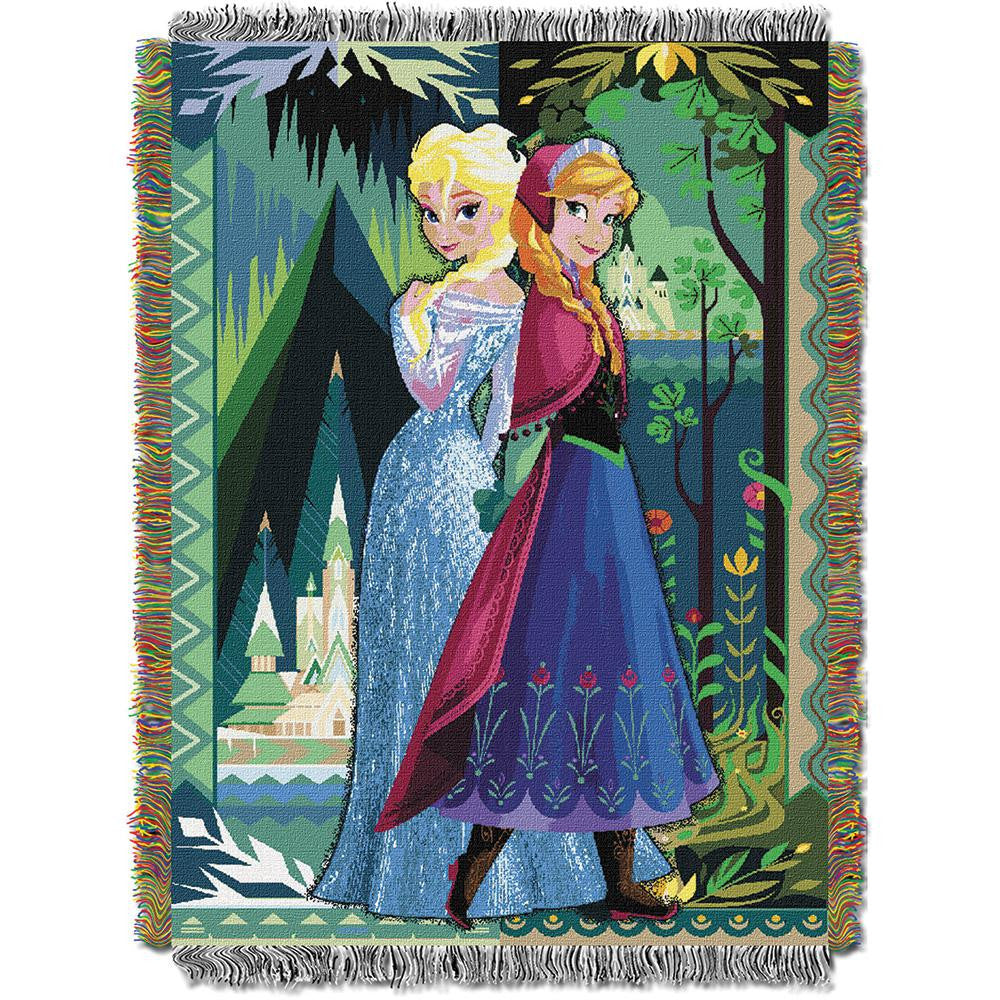 Disney's Frozen Two Worlds One Heart Woven Tapestry Throw (48inx60in)