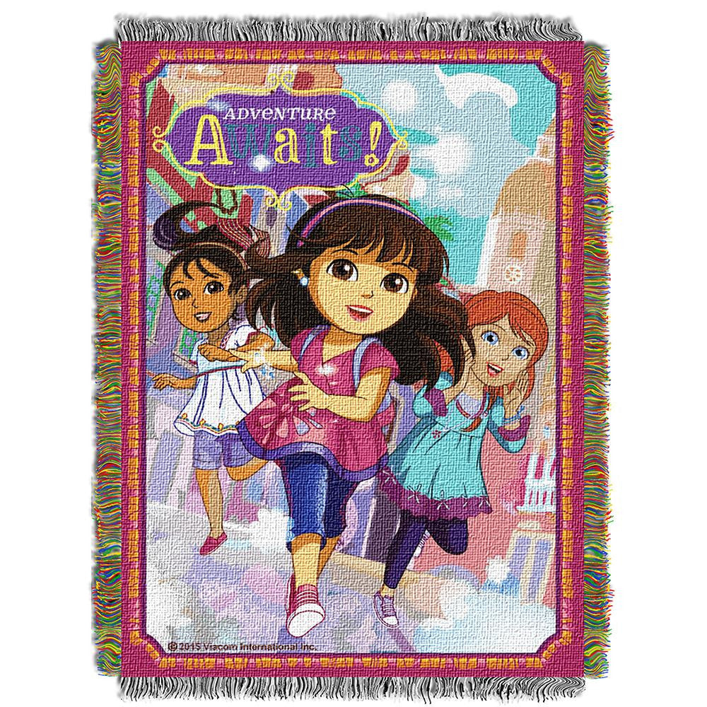 Dora The Explorer Adventure Awaits Woven Tapestry Throw (48inx60in)