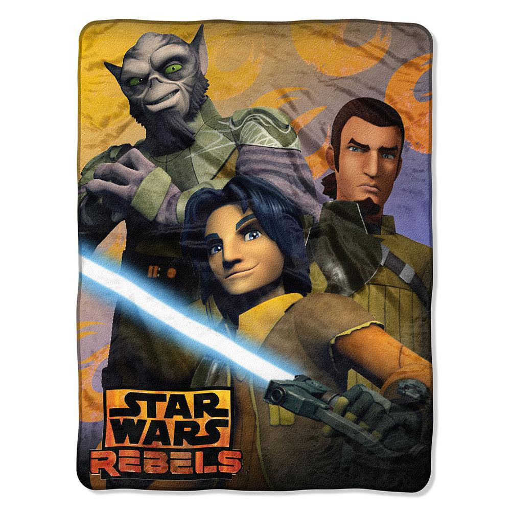 Star Wars Rebels- Rebel Trio Micro Raschel Blanket (46in x 60in)