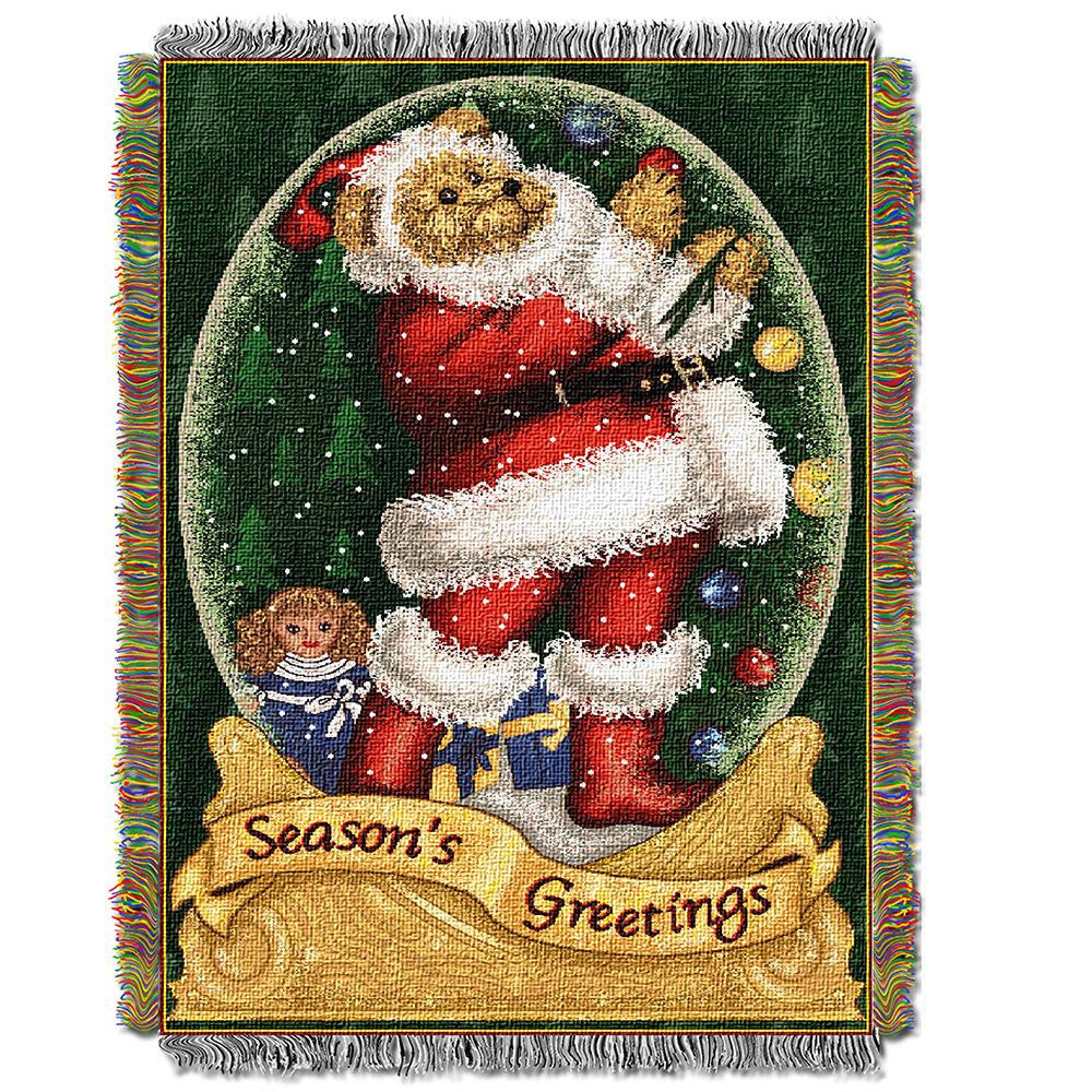 Snowglobe Teddy Woven Tapestry Throw (48inx60in)