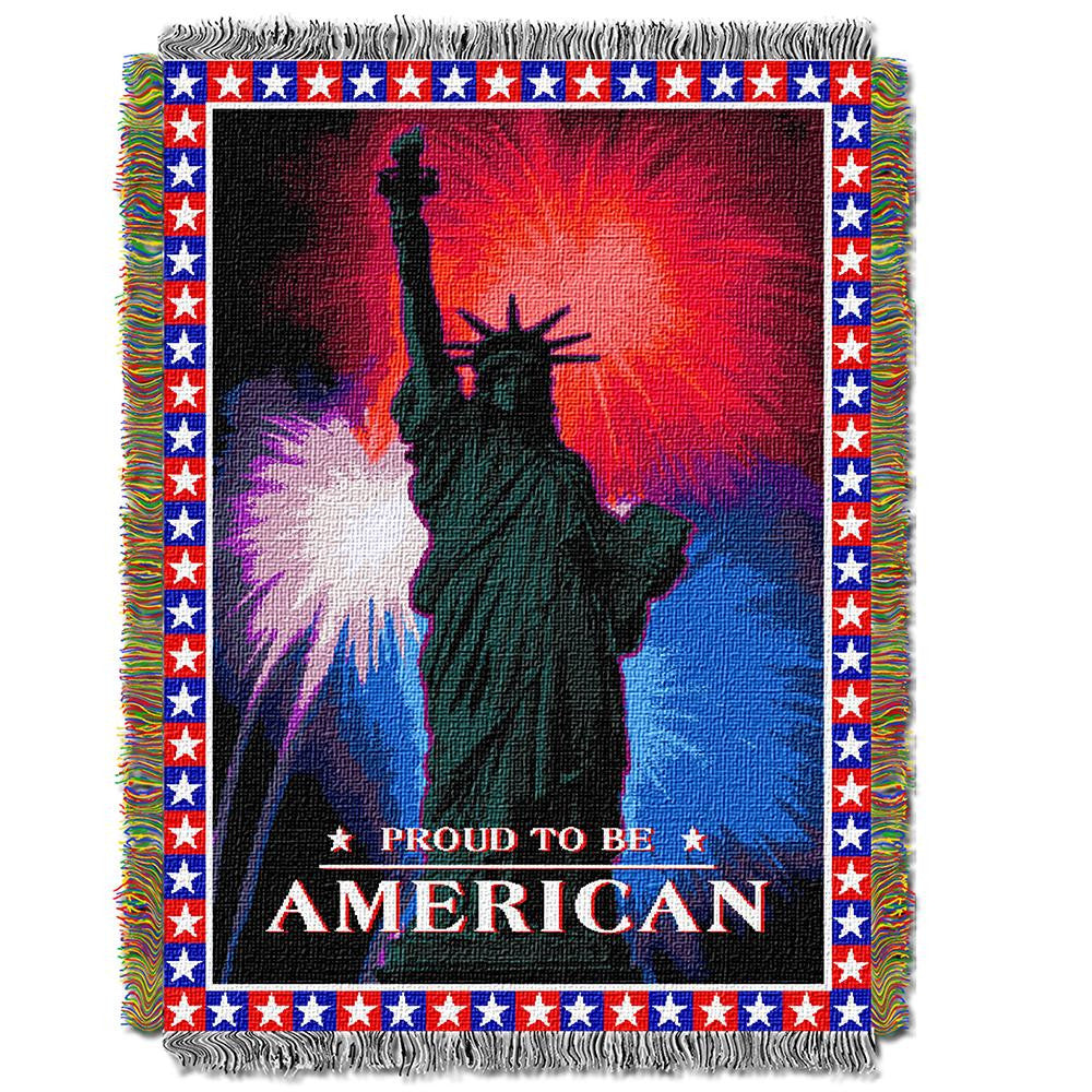 July Fourth Woven Tapestry Throw (48inx60in)