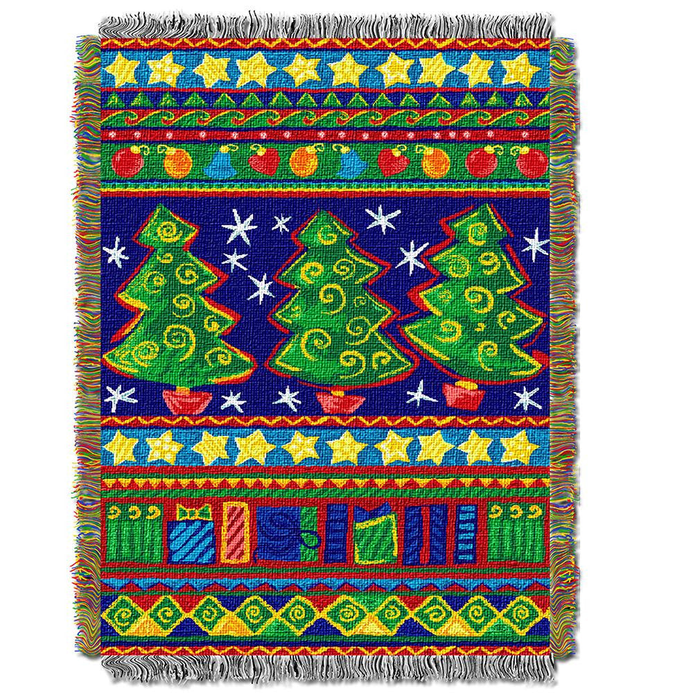 Tree Festivity Woven Tapestry Throw (48inx60in)