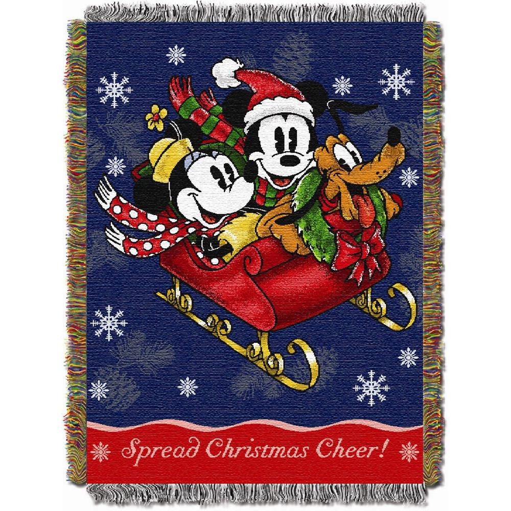 Mickey's Sleigh Ride Woven Tapestry Throw (48inx60in)