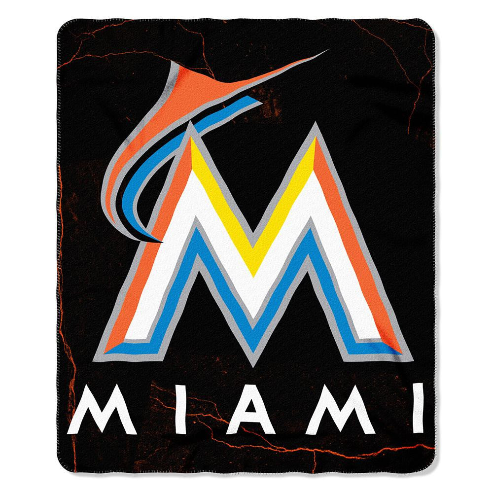 Miami Marlins MLB Light Weight Fleece Blanket (Wicked Series) (50inx60in)