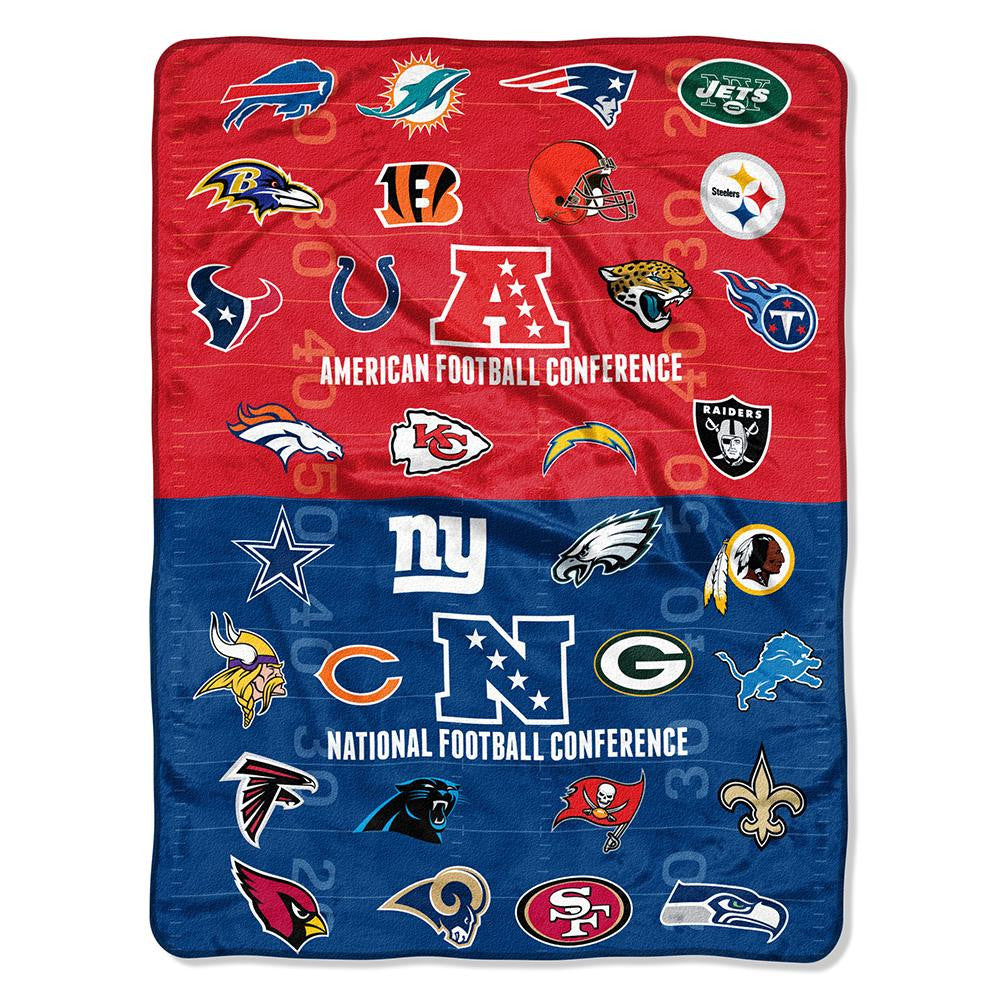 All League Micro -House Divided NFL Micro Raschel Blanket (46in x 60in)