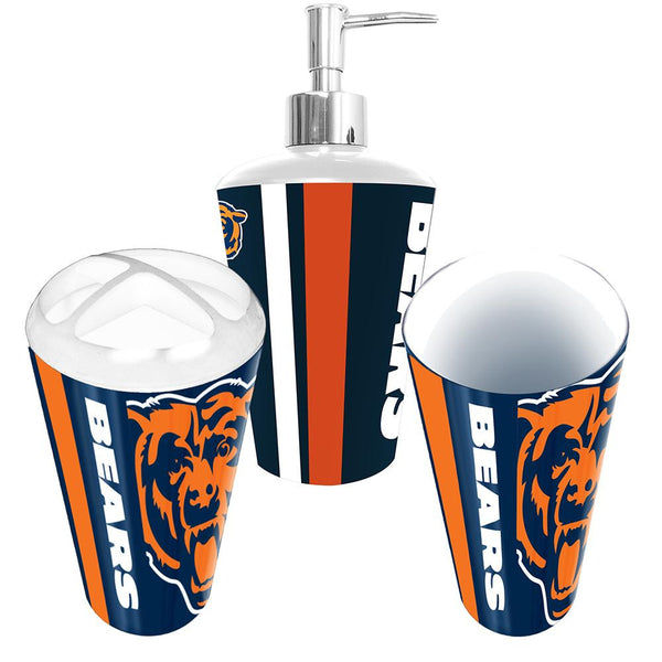 chicago bears fish tank accessories Chicago Bears NFL Bath Tumbler, Toothbrush Holder & Soap Pump (3pc Se –  yourturnkeystore-240