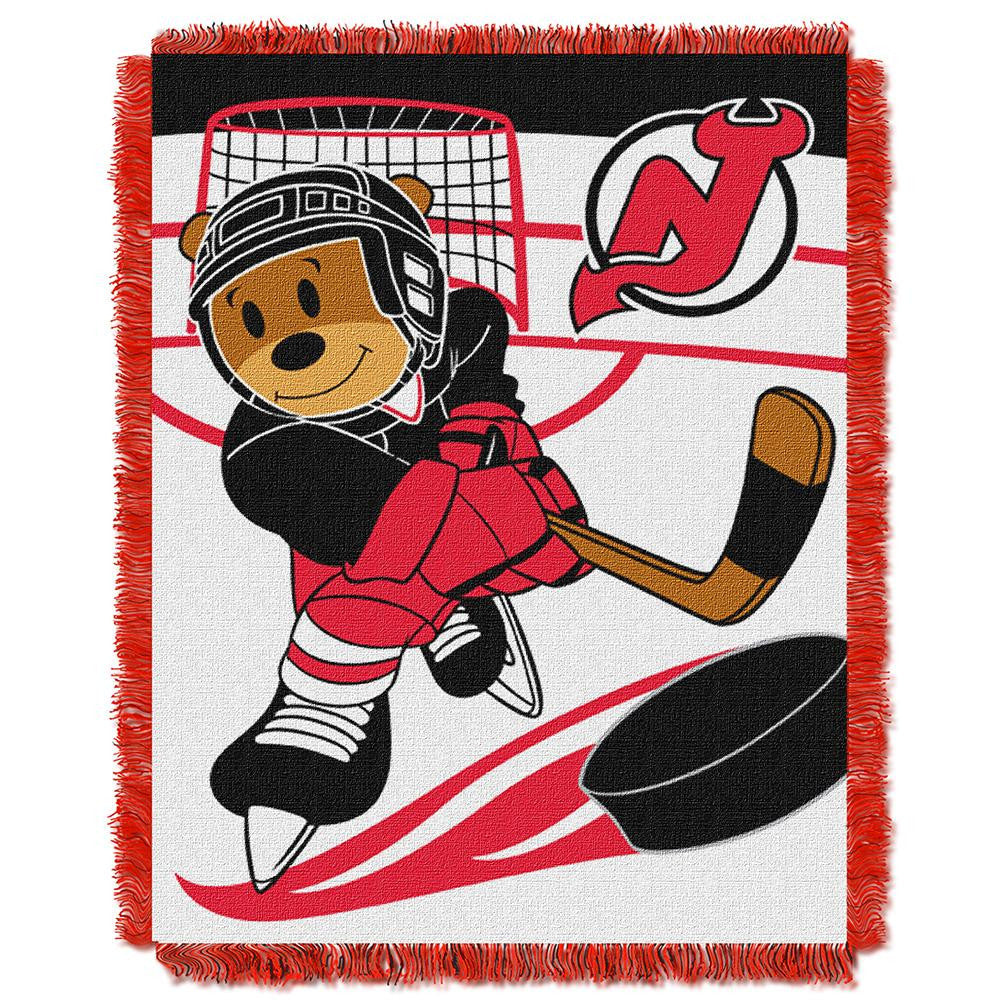 New Jersey Devils NHL Triple Woven Jacquard Throw (Score Baby Series) (36x48)