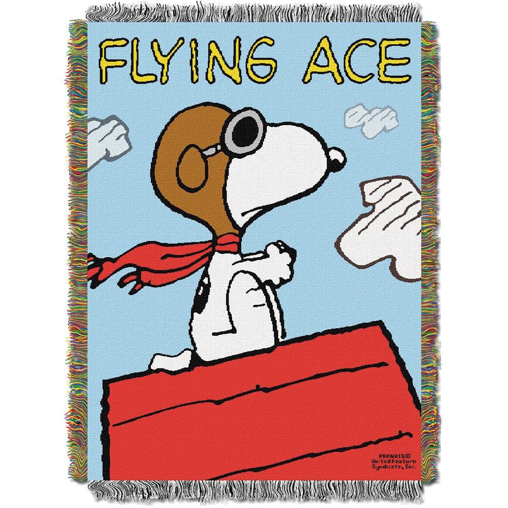 Peanuts Flying Ace Triple Woven Jacquard Throw (48x60)