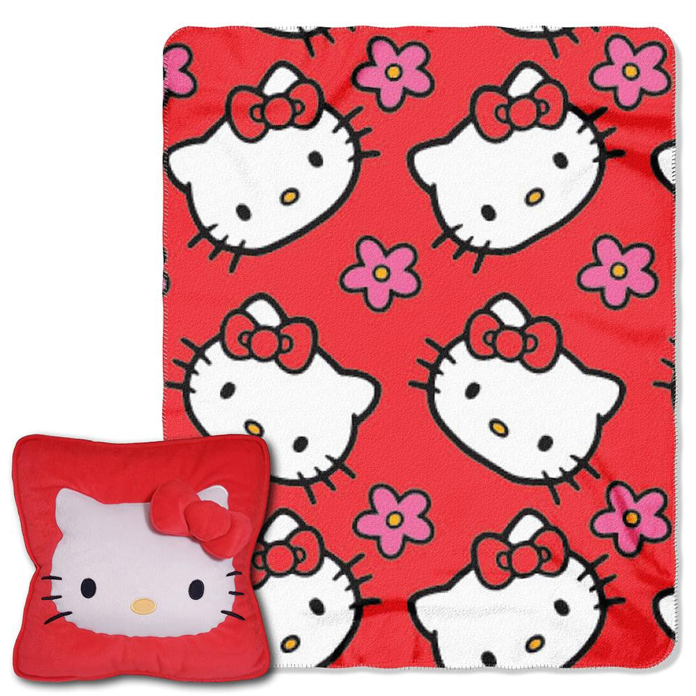 Hello Kitty (Kitty Flowers) 3D Pillow & Throw Set