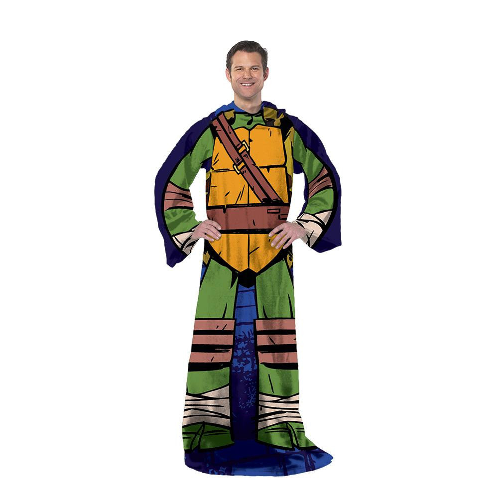 TMNT Being Leo Adult Comfy Throw Blanket with Sleeves