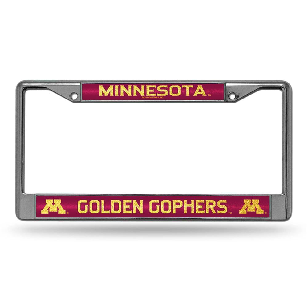 Minnesota Golden Gophers NCAA Bling Glitter Chrome License Plate Frame