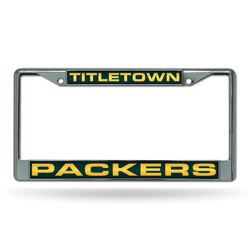 Green Bay Packers NFL Chrome Laser Cut License Plate Frame