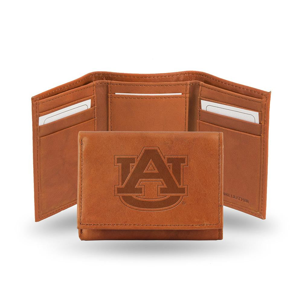 Auburn Tigers Tri-Fold Wallet (Pecan Cowhide)