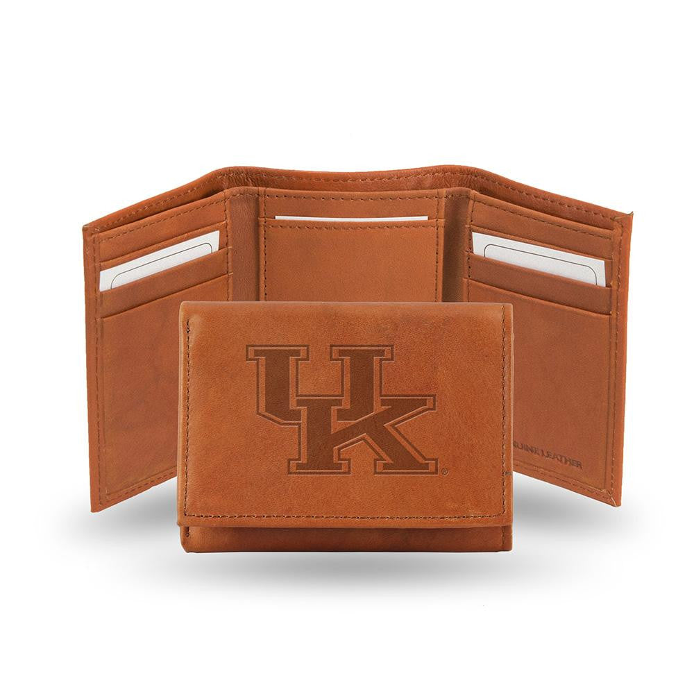 Kentucky Wildcats Tri-Fold Wallet (Pecan Cowhide)