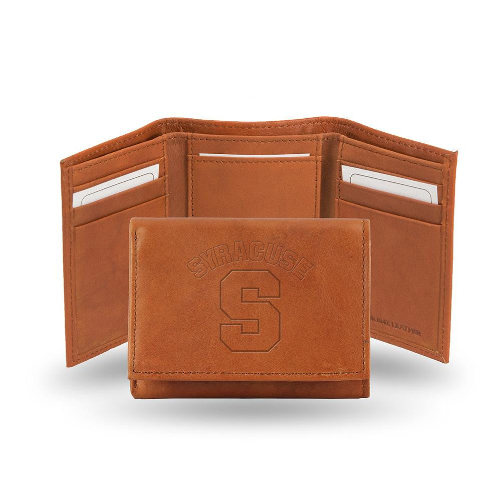 Syracuse Orangemen Tri-Fold Wallet (Pecan Cowhide)