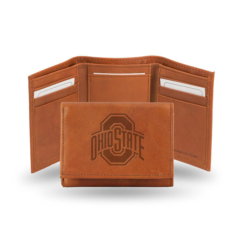 Ohio State Buckeyes Tri-Fold Wallet (Pecan Cowhide)