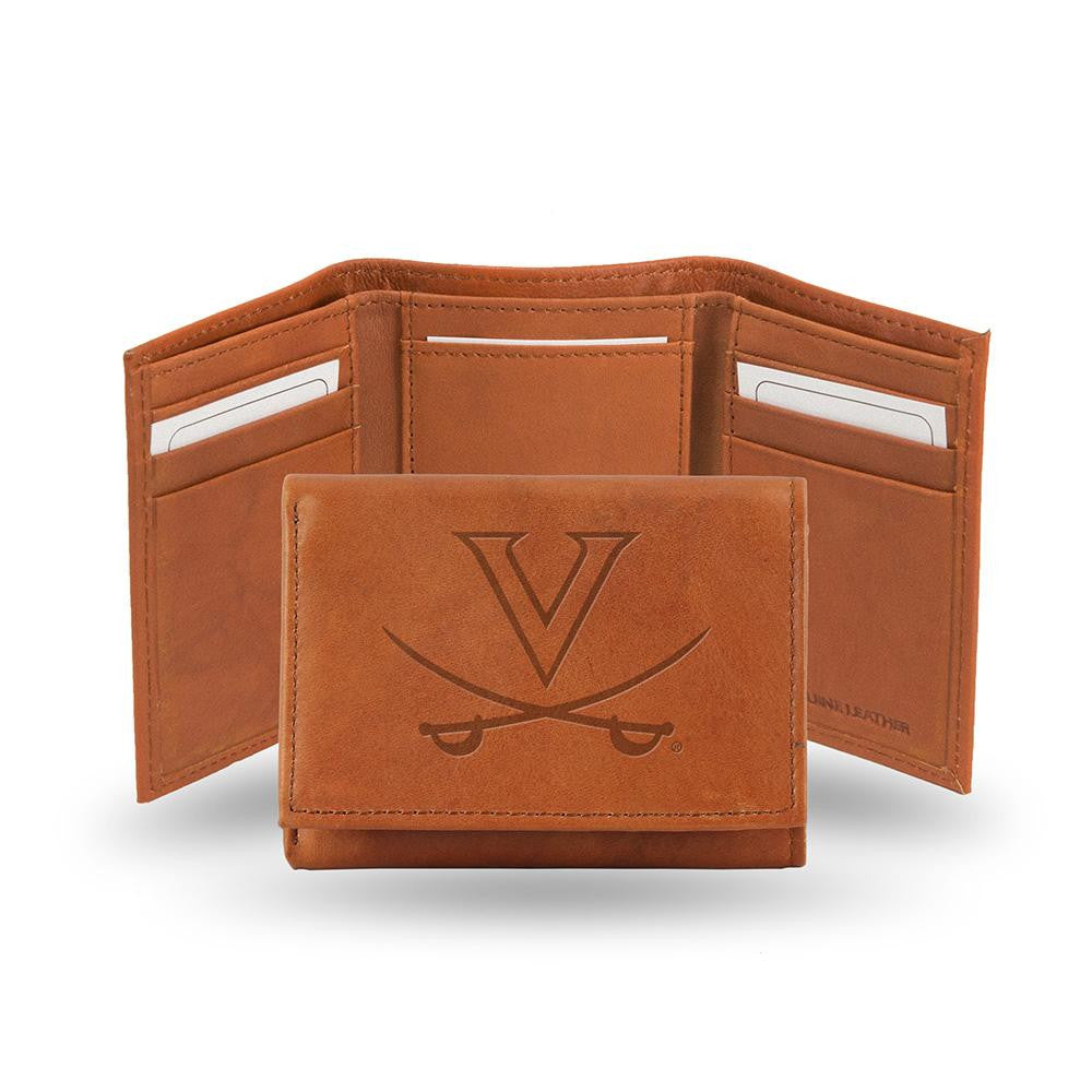 Virginia Cavaliers Tri-Fold Wallet (Pecan Cowhide)
