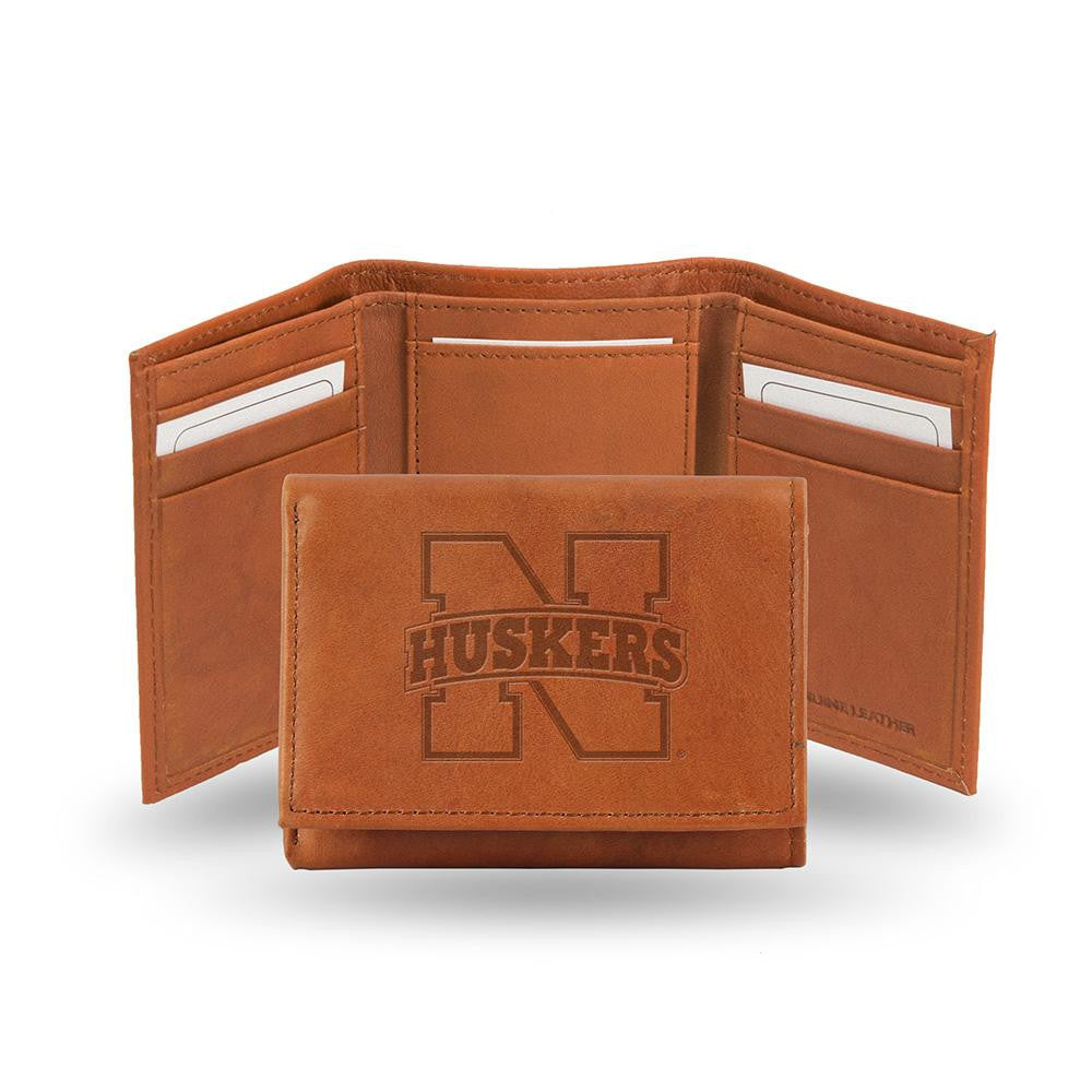 Nebraska Cornhuskers Tri-Fold Wallet (Pecan Cowhide)