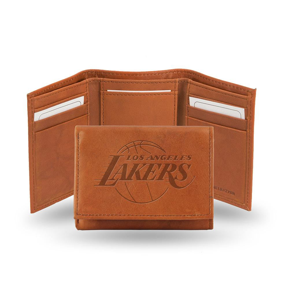 Los Angeles Lakers Tri-Fold Wallet (Pecan Cowhide)