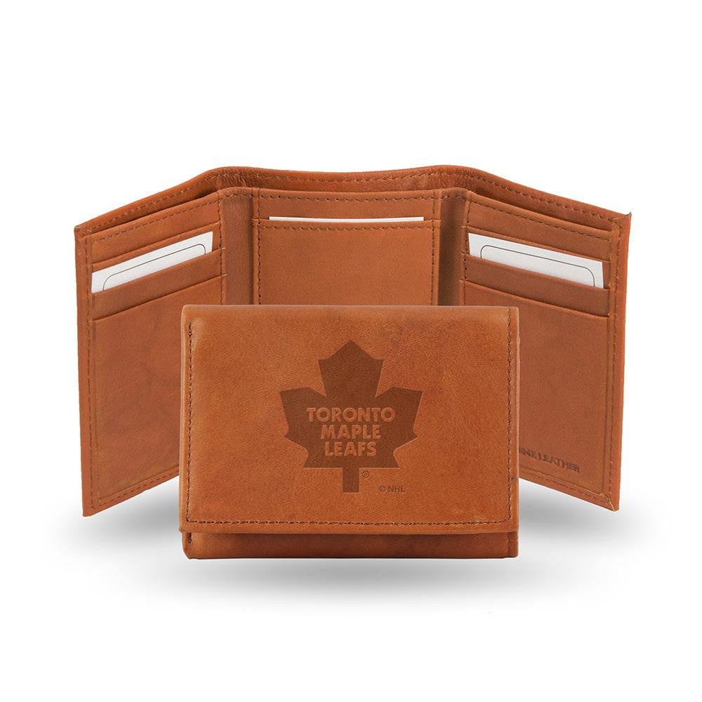 Toronto Maple Leafs Tri-Fold Wallet (Pecan Cowhide)