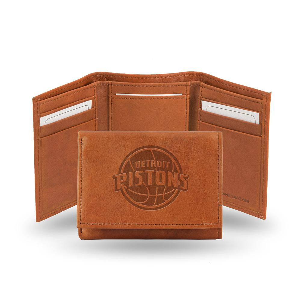 Detroit Pistons Tri-Fold Wallet (Pecan Cowhide)