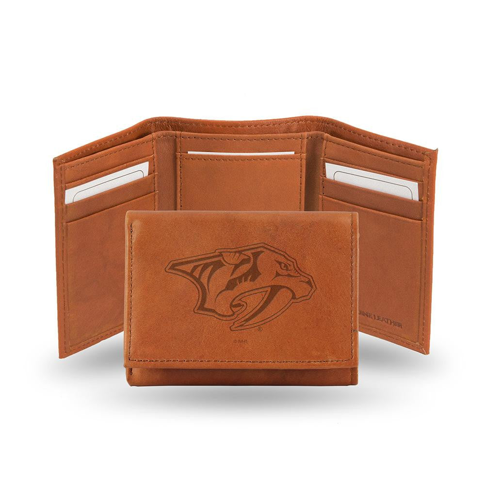 Nashville Predators Tri-Fold Wallet (Pecan Cowhide)