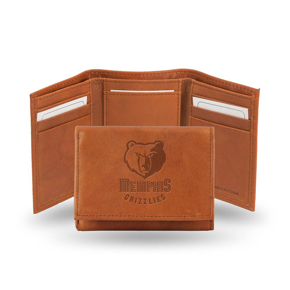 Memphis Grizzlies Tri-Fold Wallet (Pecan Cowhide)