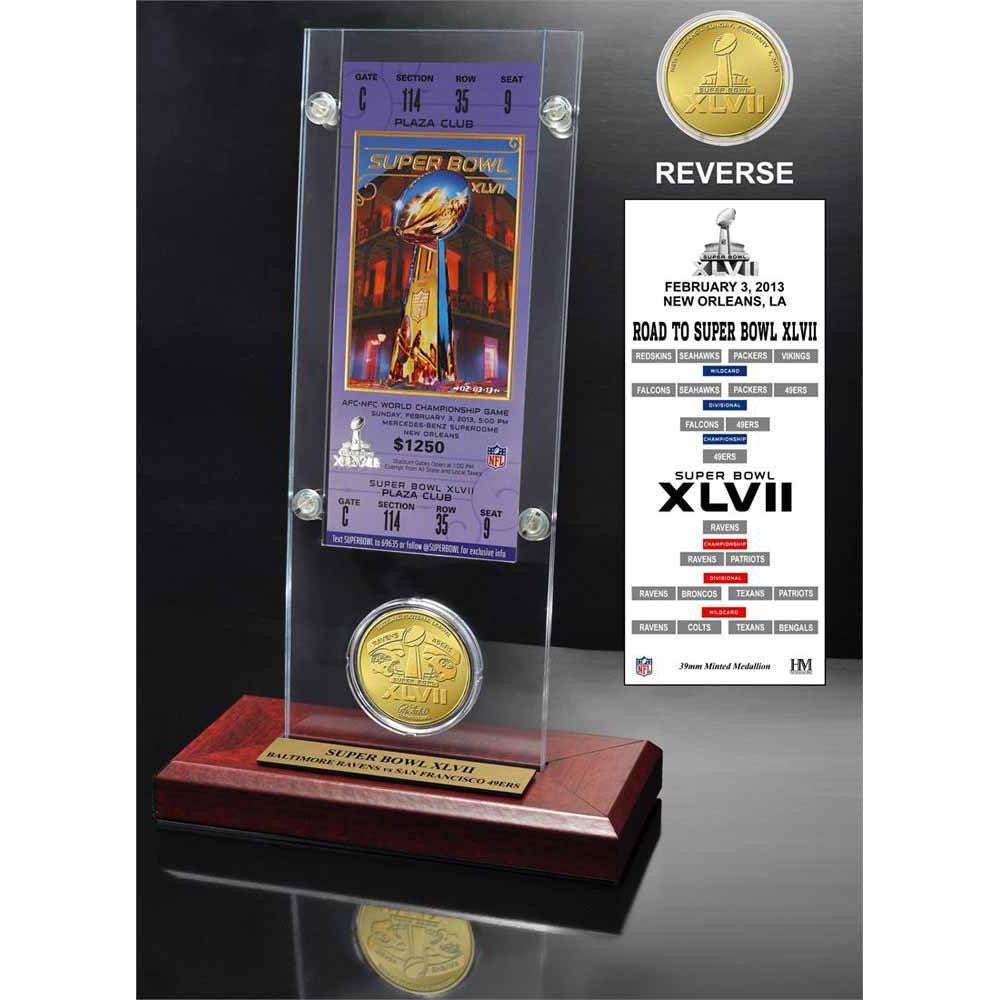 Super Bowl 47 Flip Coin Ticket Acrylic