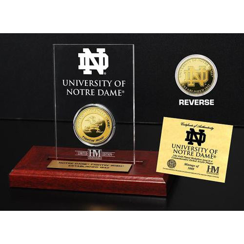 University of Notre Dame 24KT Gold Coin Etched Acrylic