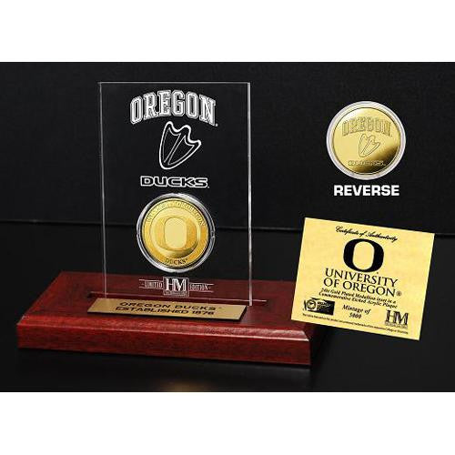 University of Oregon 24KT Gold Coin Etched Acrylic