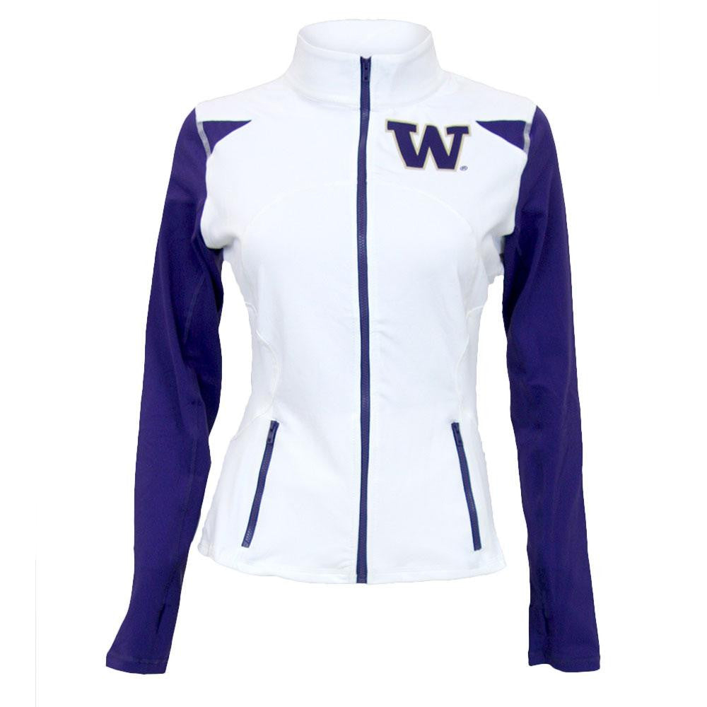 Washington Huskies NCAA Womens Yoga Jacket (White) (X-Large)