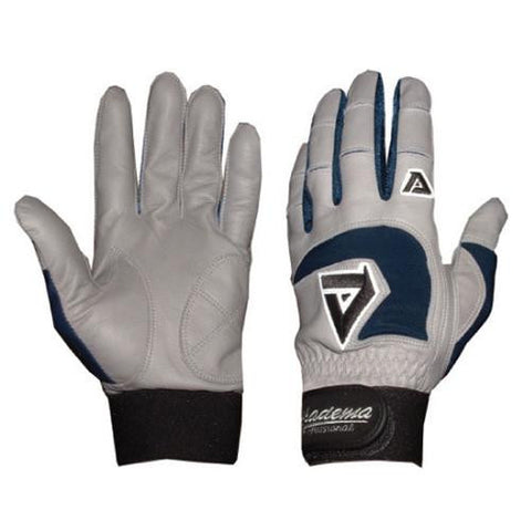 Adult Gray Batting Gloves (Navy)