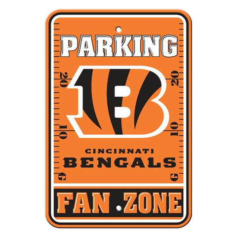 Cincinnati Bengals NFL Plastic Parking Sign (Fan Zone) (12 x 18)