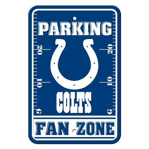 Indianapolis Colts NFL Plastic Parking Sign (Fan Zone) (12 x 18)