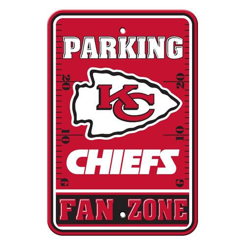 Kansas City Chiefs NFL Plastic Parking Sign (Fan Zone) (12 x 18)