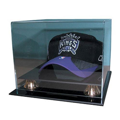 Basketball Cap Display Case (Gold Risers) (No Logo)