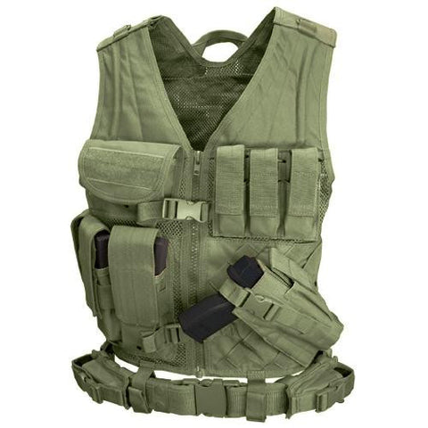 Cross Draw Tactical Vest - Color: OD Green - XLarge - XXLarge