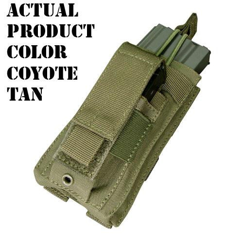 "Kangaroo Magazine Pouch holds (1) M4-M16 Mag, (1) Pistol Mag - Color: Tan"