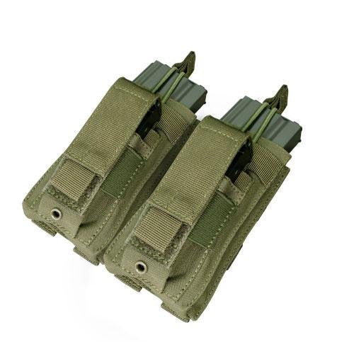 "Double Kangaroo Magazine Pouch holds (2) M4-M16 Mag, (2) Pistol Mag - Color: OD Green"