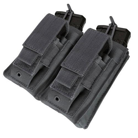 "Double Kangaroo Magazine Pouch holds (2) M4-M16 Mag, (2) Pistol Mag - Color: Black"