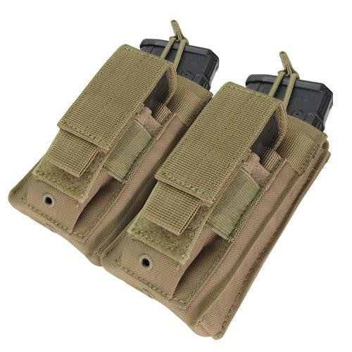 "Double Kangaroo Magazine Pouch holds (2) M4-M16 Mag, (2) Pistol Mag - Color: Tan"