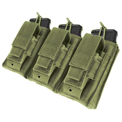 "Triple Kangaroo Magazine Pouch holds (3) M4-M16 Mag, (3) Pistol Mag - Color: OD Green"