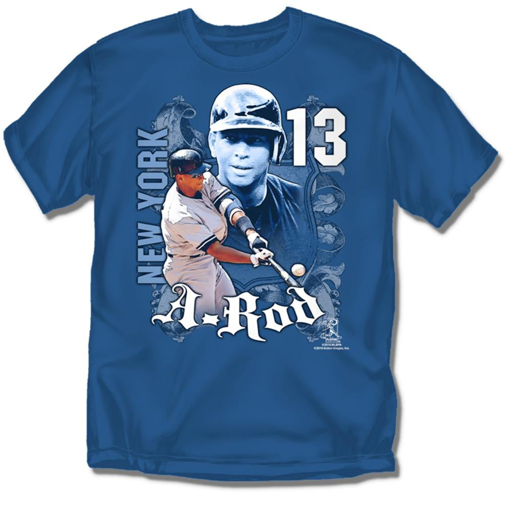 New York Yankees MLB Alex Rodriguez #13 Players Shield Boys Tee (Navy)