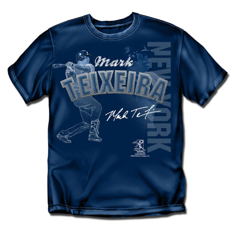 New York Yankees MLB Mark Teixeira Players Stitch Boys Tee (Navy)