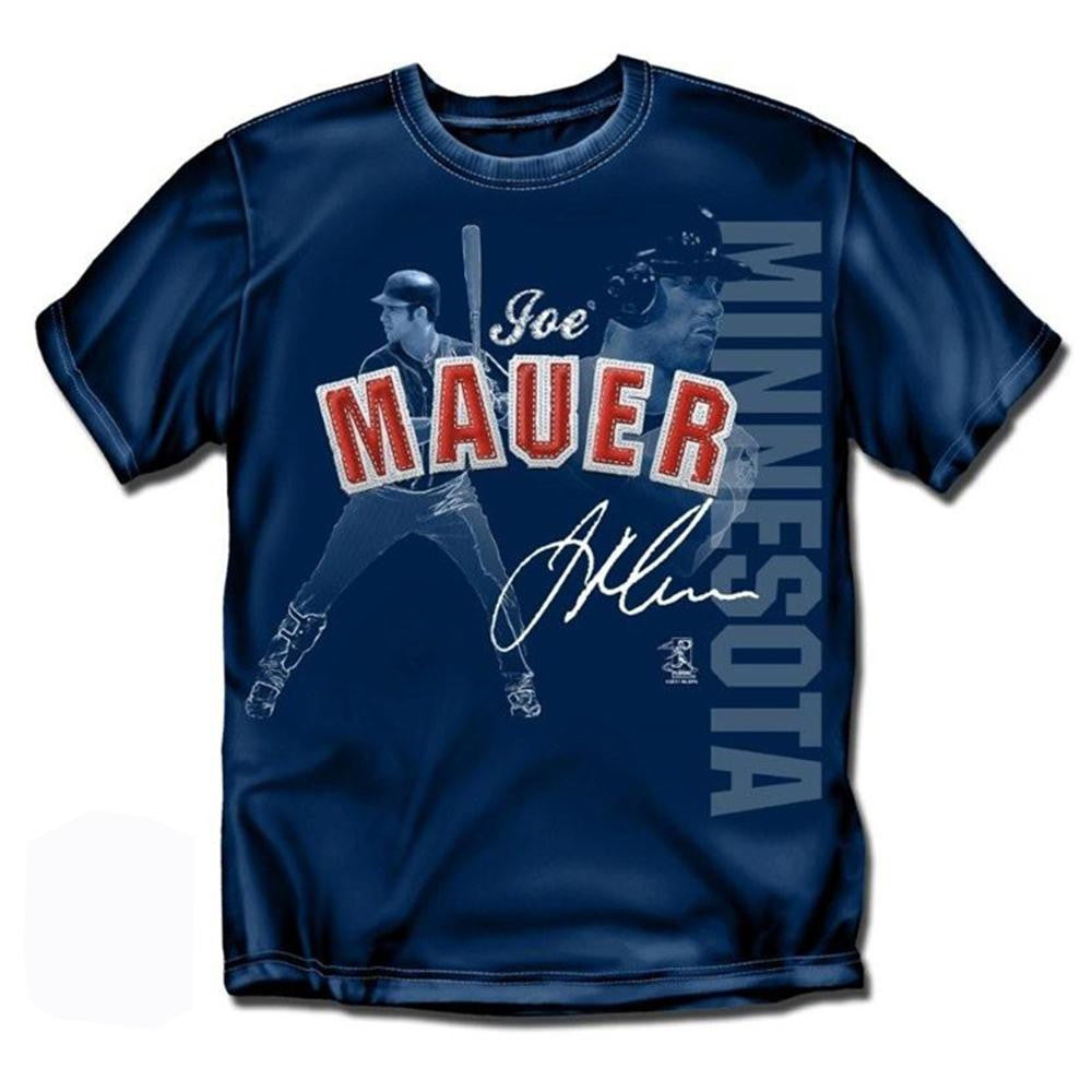 Minnesota Twins MLB Joe Mauer Players Stitch Boys Tee (Navy)