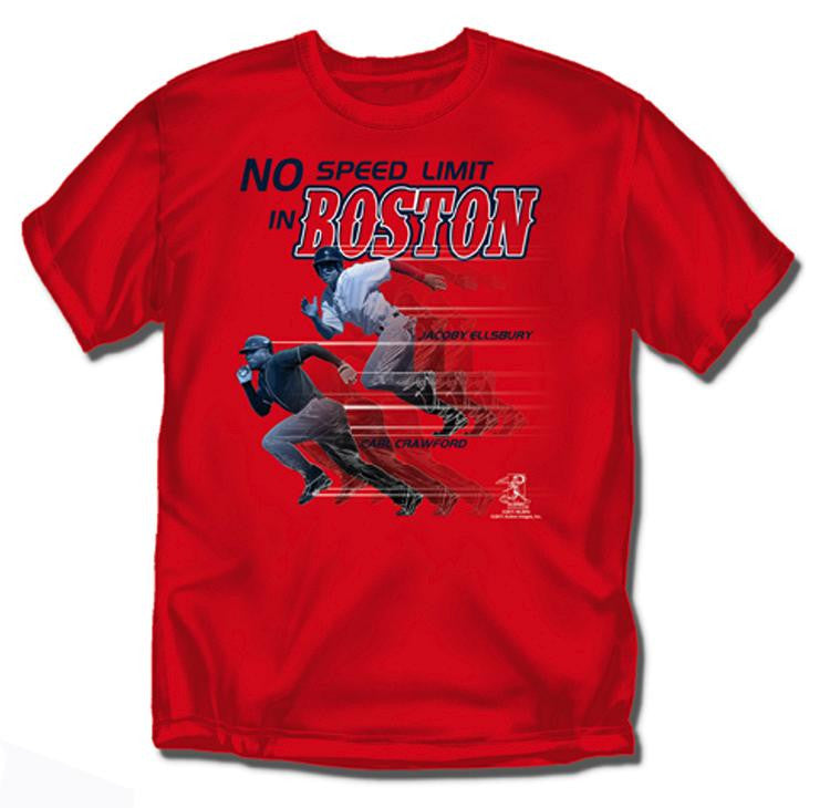 Boston Red Sox MLB No Speed Limit in Boston Mens Tee (Red)