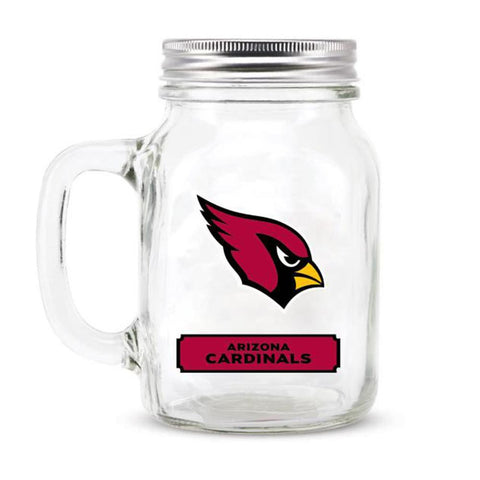 Arizona Cardinals NFL Mason Jar Glass With Lid